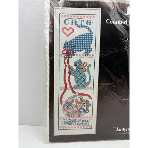 Janlynn Counted Cross Stitch Kit 50-528 Cats 1988 New Old Stock - Picture 2 of 5